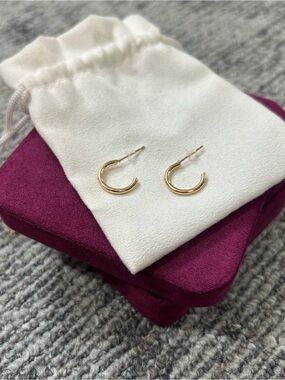 Dainty Gold Huggie Hoop Simple Stud Post Timeless Staple Earrings ✨